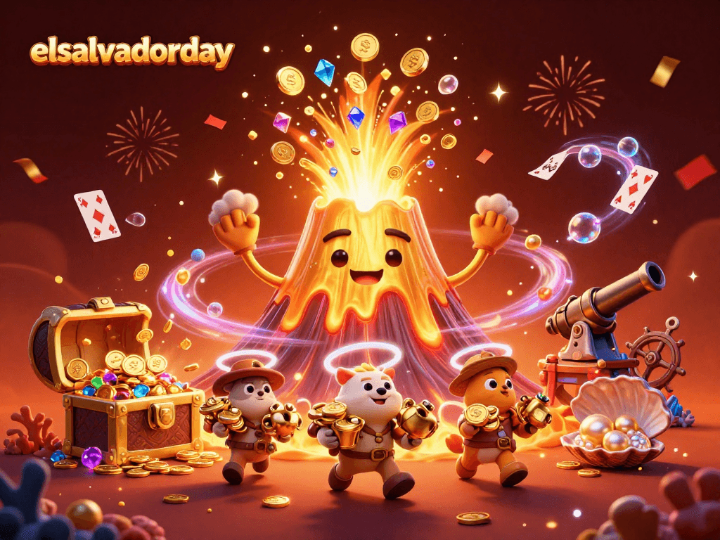 Spin the reels and win treasures with elsalvadorday's golden volcano and treasure-filled adventure!
