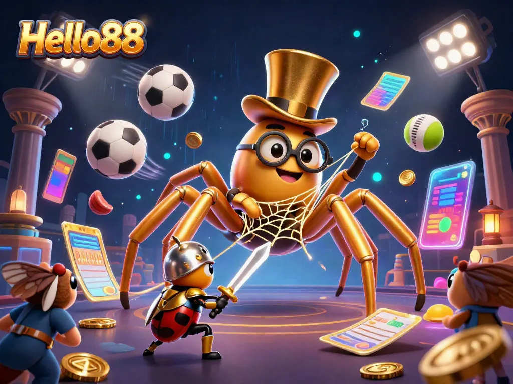 Experience the excitement of Hello88 with vibrant gaming elements in a rich casino scene.