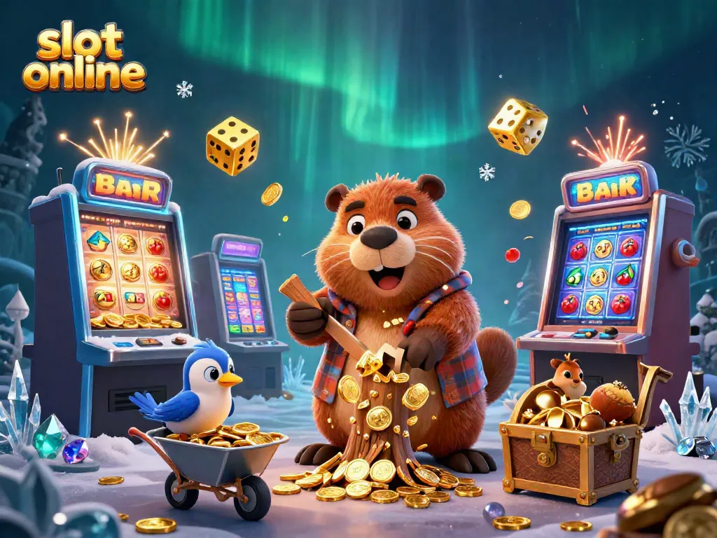 Experience the excitement of slot online with a whimsical scene of cartoon animals collecting gold coins.