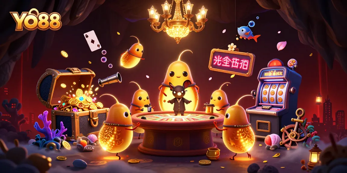 Engage with YO88's thrilling cave casino adventure, featuring glowworms lighting up the scene.