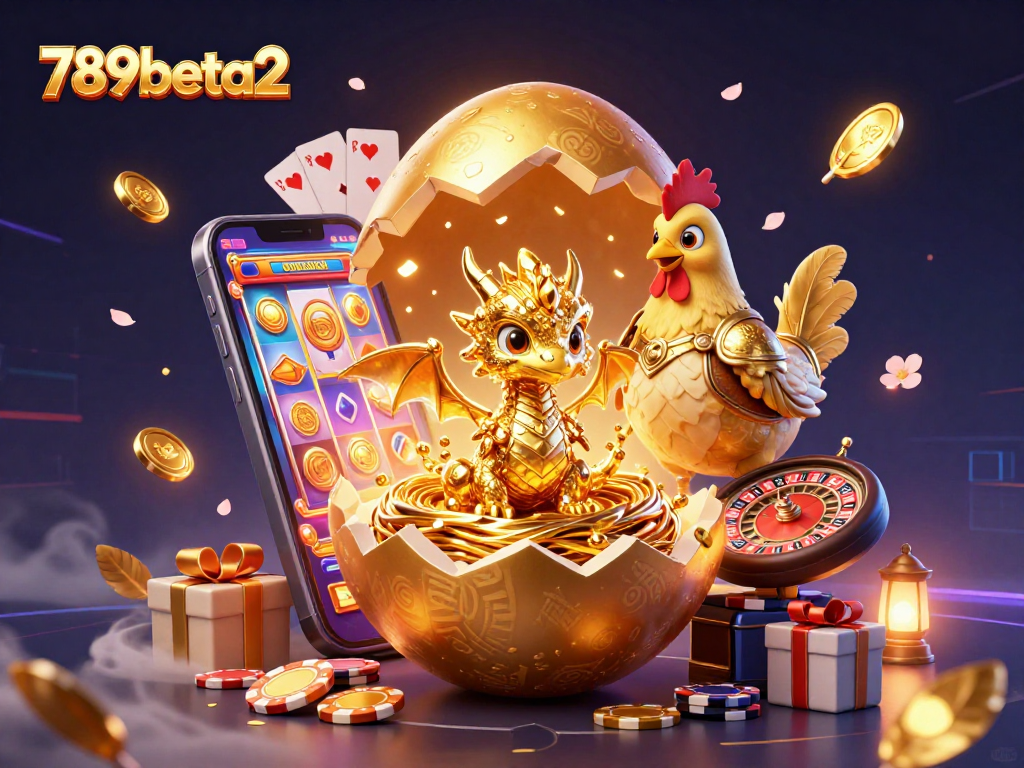 Explore the exciting world of gaming at 789beta2, featuring a dazzling golden dragon and poker elements.